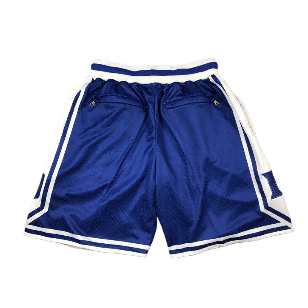 Classic D College Shorts Sports Pants with Zip Pockets Blue Color