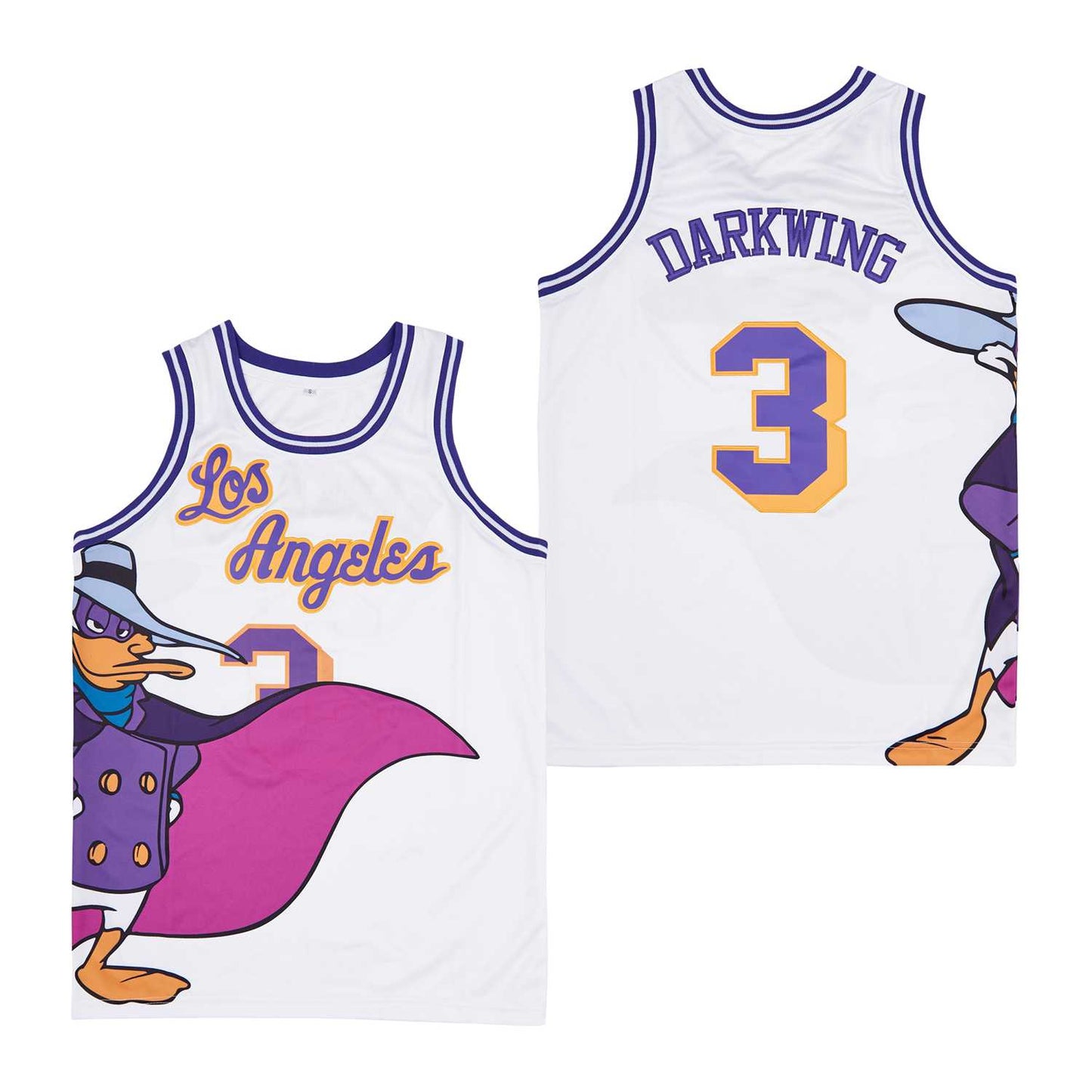 Los Angles Darkwing #3 Duck White Color Basketball Jersey