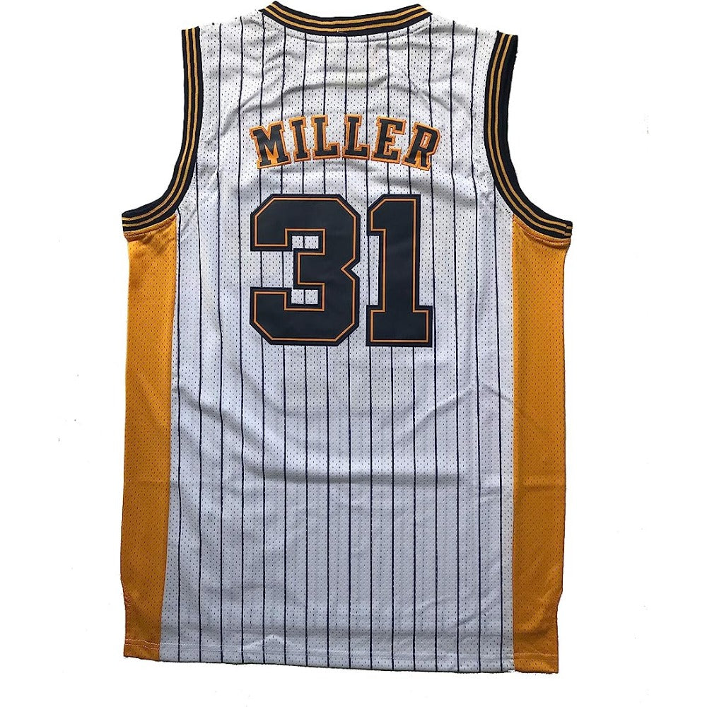 Reggie Miller #31 Vintage Indiana Pacers Jersey Yellow /White /Black Stripe