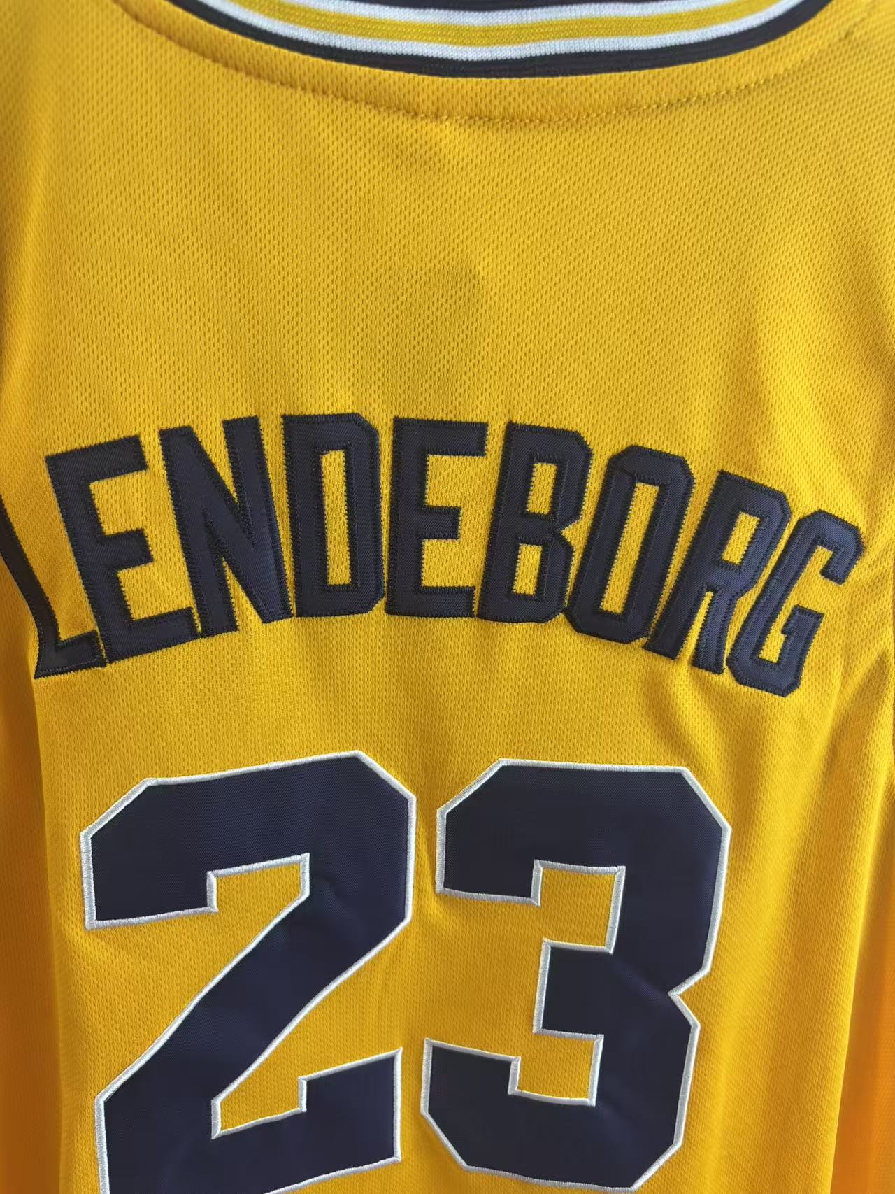 Yaxel Lendeborg #23 Michigan Basketball Jersey College Jerseys Yellow
