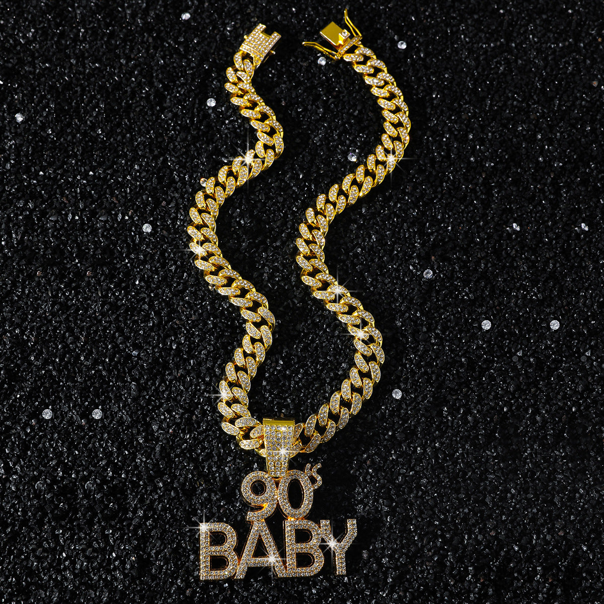 Personalized Hip Hop Style English Letter 90 BABY Pendant Hip Hop Creative Pendant Necklace