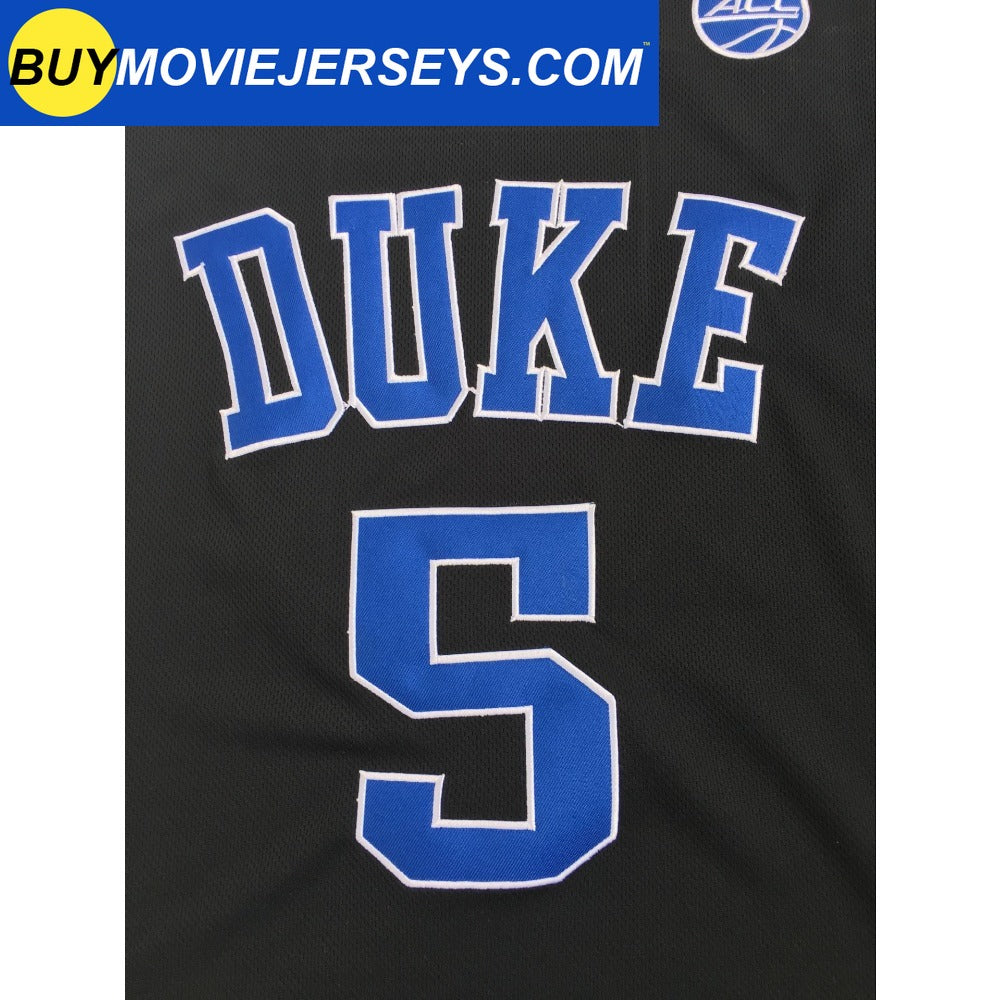 R.J. Barrett #5 Duke College Basketball Jersey -Black Embroidered