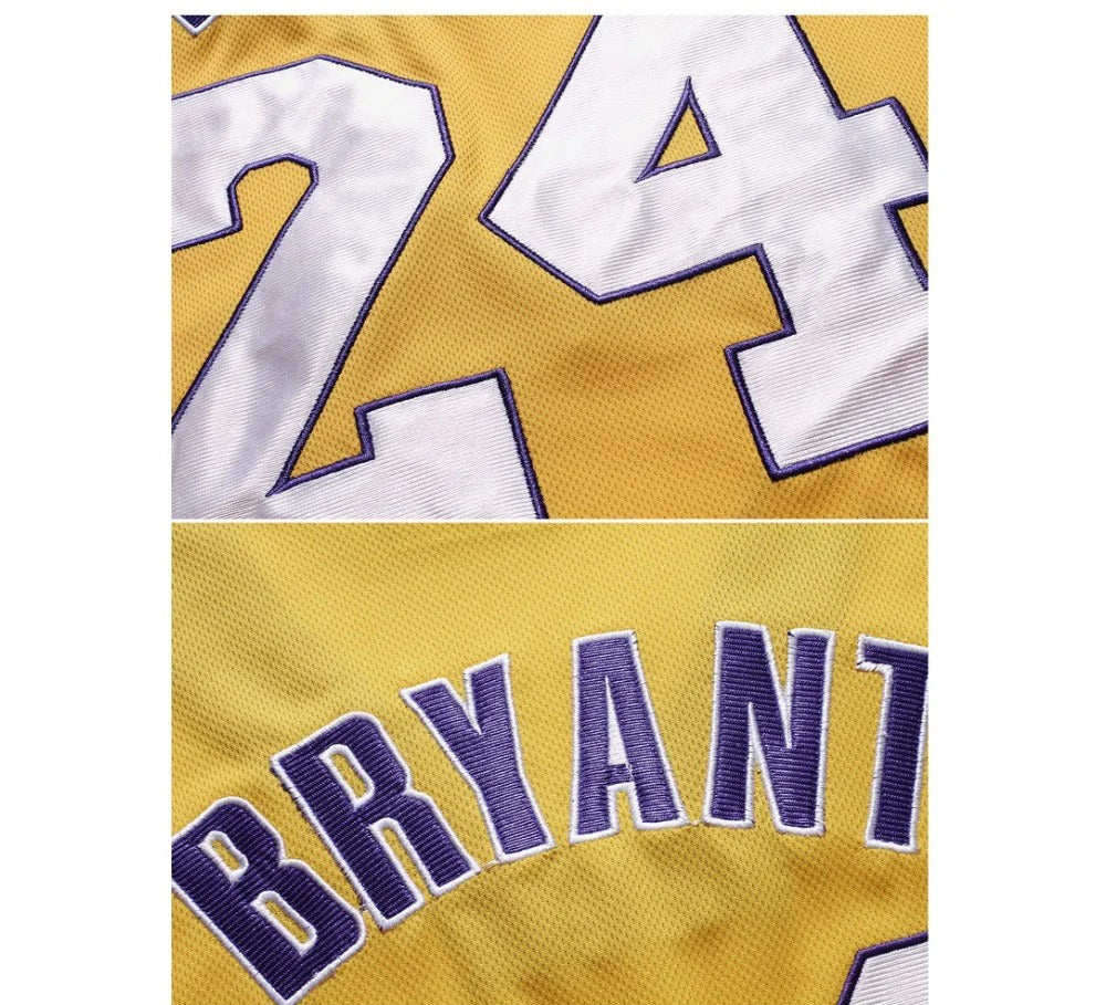 Kobe Bryant #24 #8 Retro Lakers Breathable Basketball Jersey Pants Set Embroidery fit for Youth to Adult