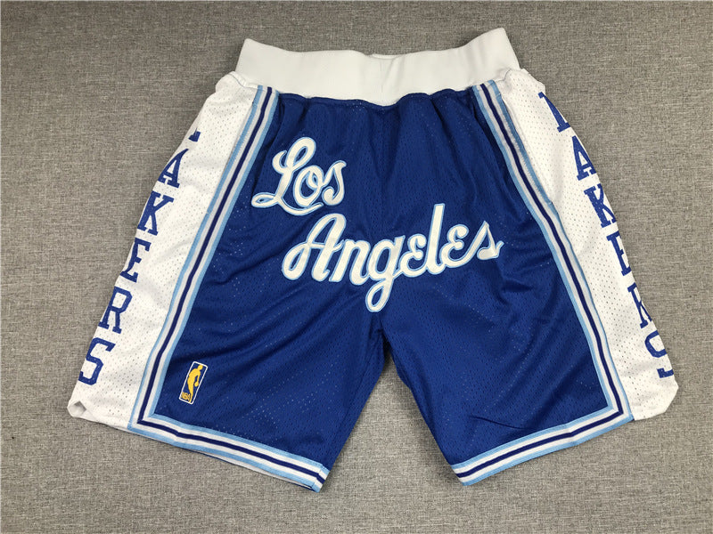 Lakers Basketball Shorts – Zip Pocket Mesh Pants for Daily Wear