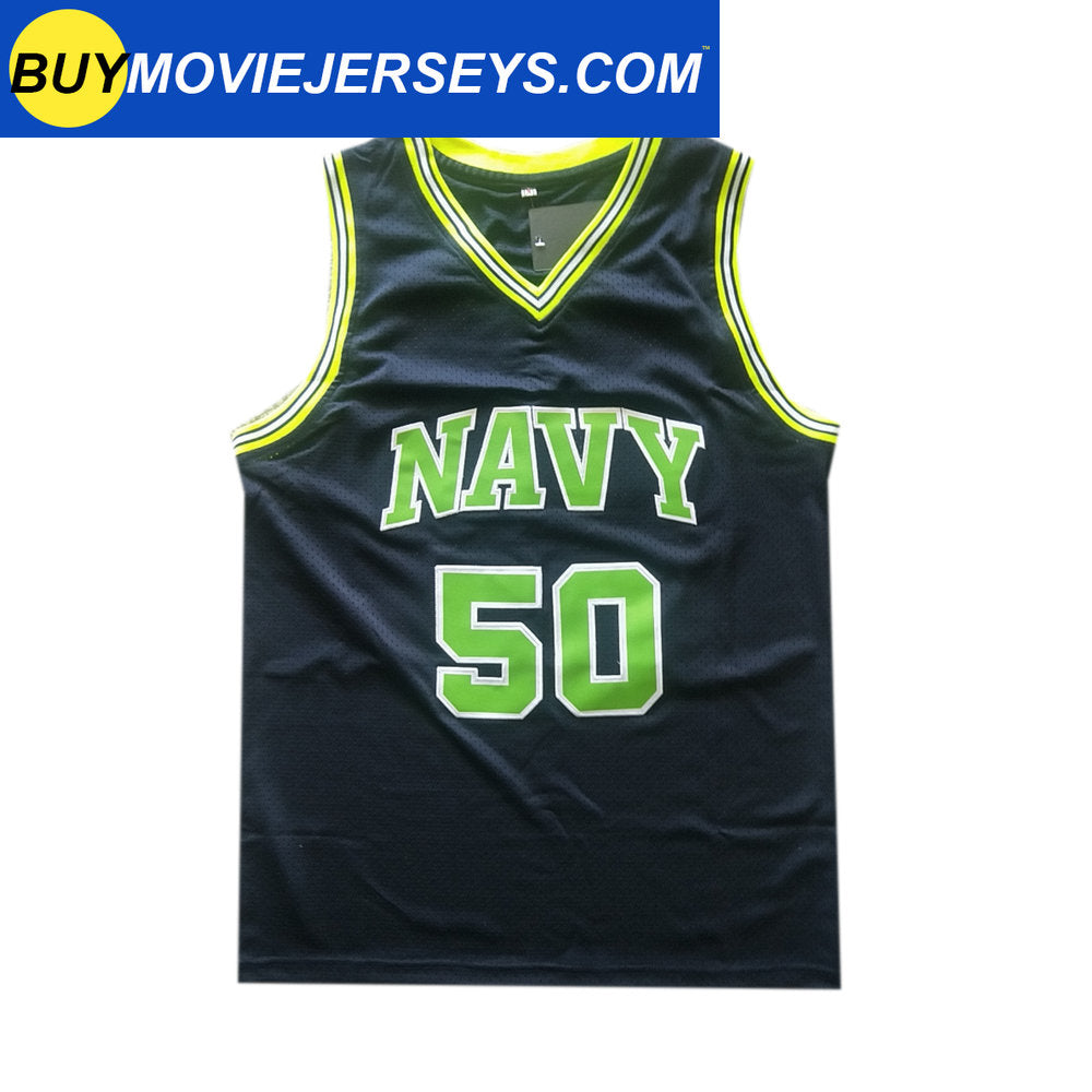 David Robinson #50 Navy Basketball Retro Jersey | Classic Throwback Design