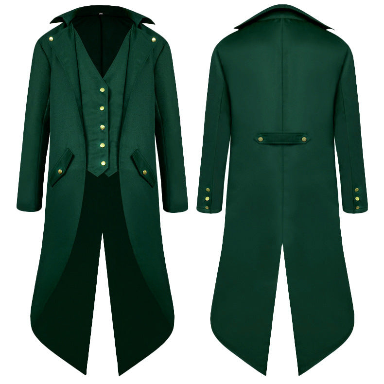 Step into the World of Punk Retro Elegance with our Medium Length Steampunk Tailcoat Jacket for Kids and Adults