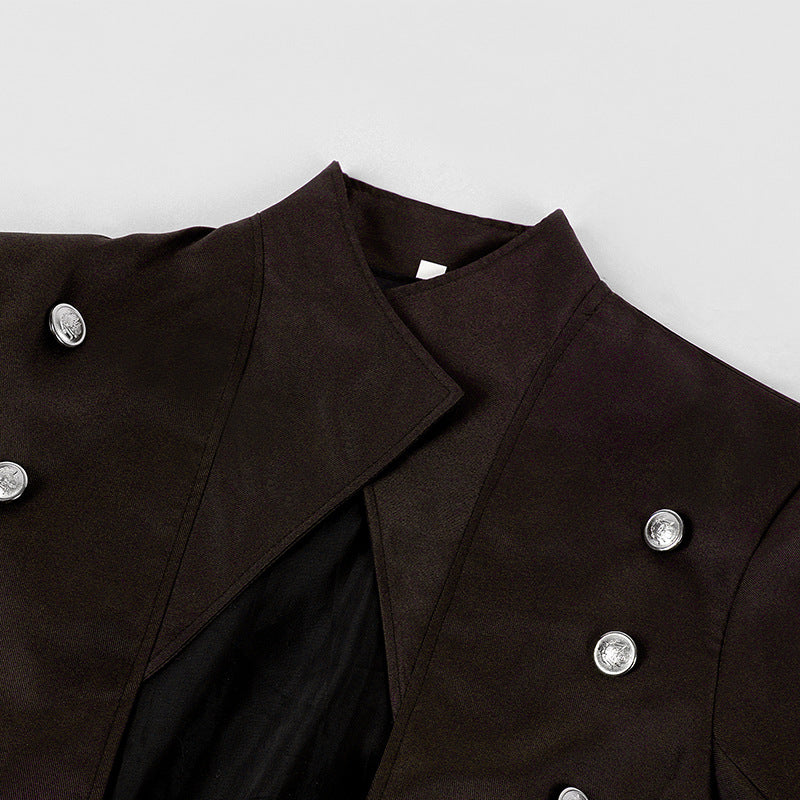 Mens' Steampunk Gothic Long Sleeve Jacket Vintage Medieval Victorian Trench Coat