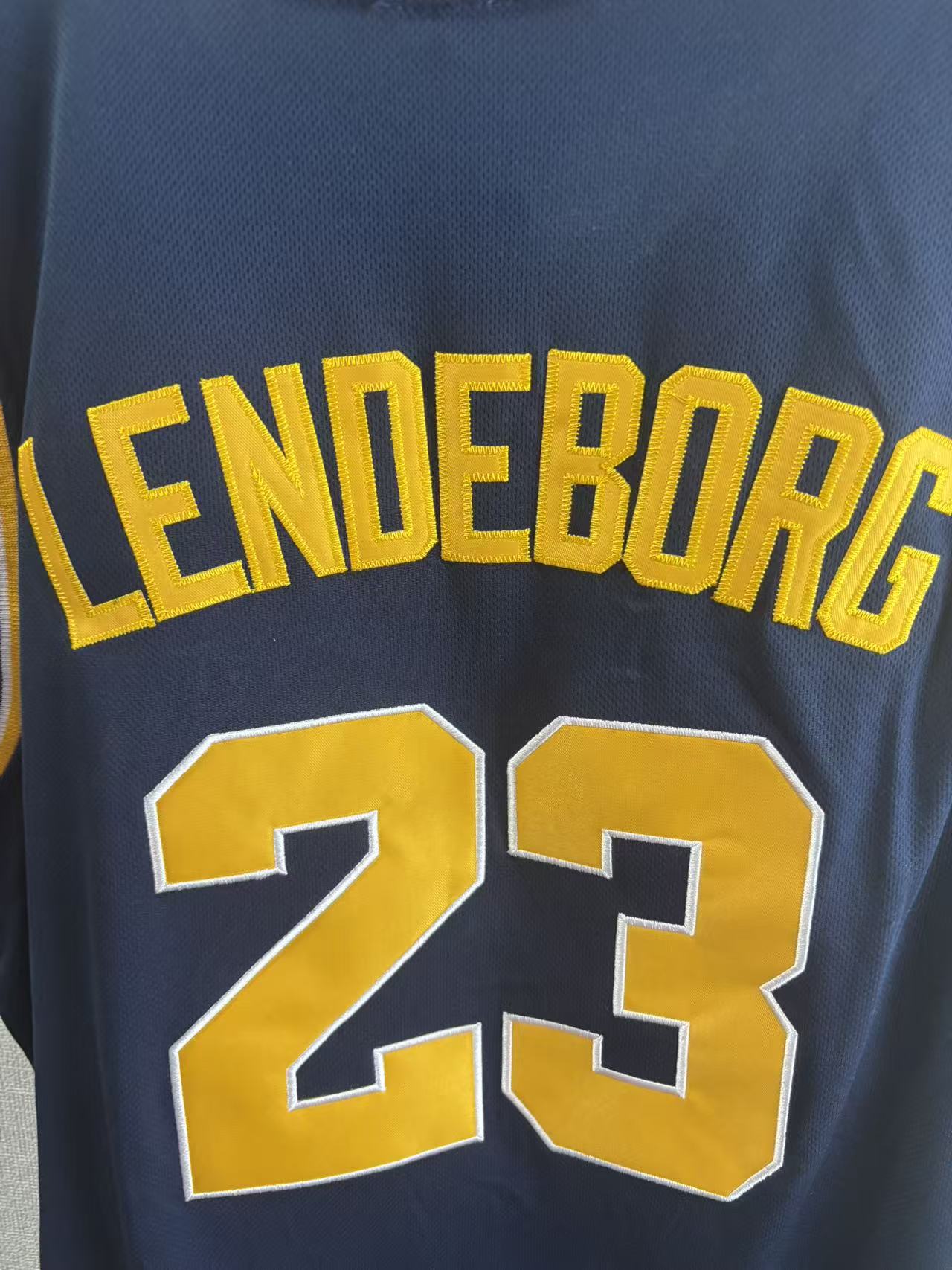 Yaxel Lendeborg #23 Michigan Basketball Jersey College Jerseys Navy Blue