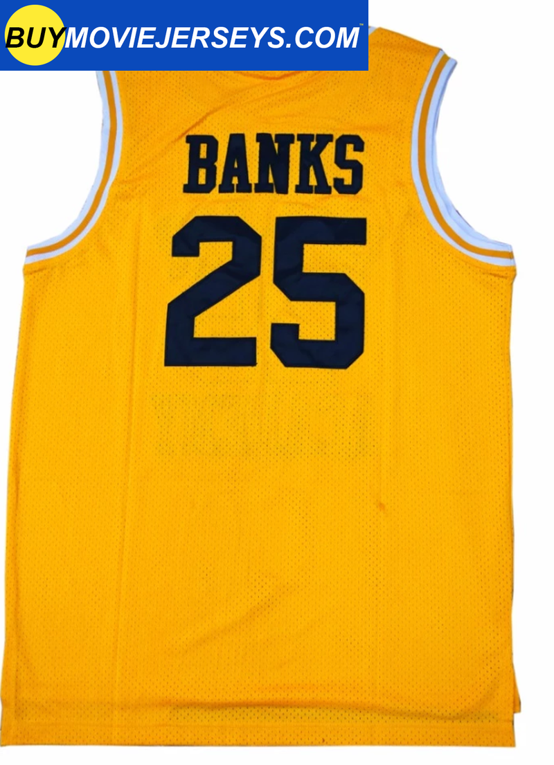 The Fresh Prince of Bel-air Academy Basketball Jersey #25 Carlton Banks Yellow