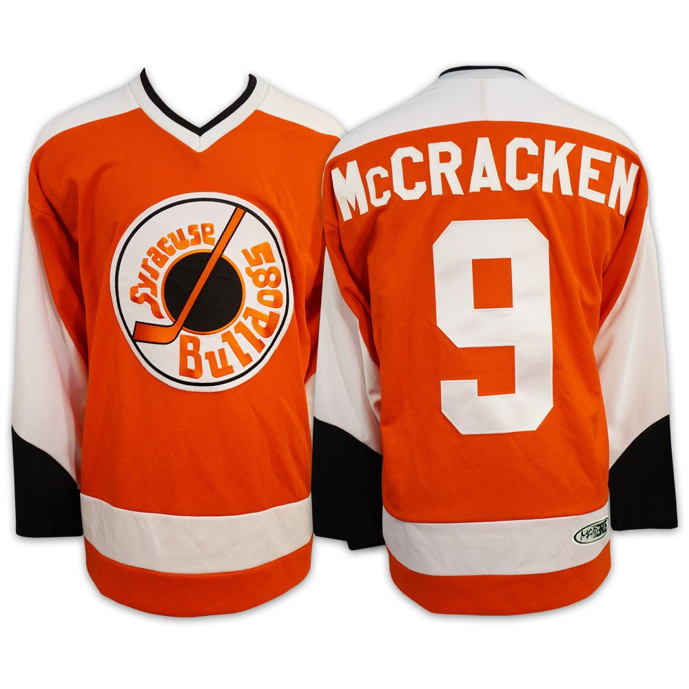 Custom MccRacken Bulldogs #9 Hockey Jersey -Orange Slapshot Ice Hockey Jersey
