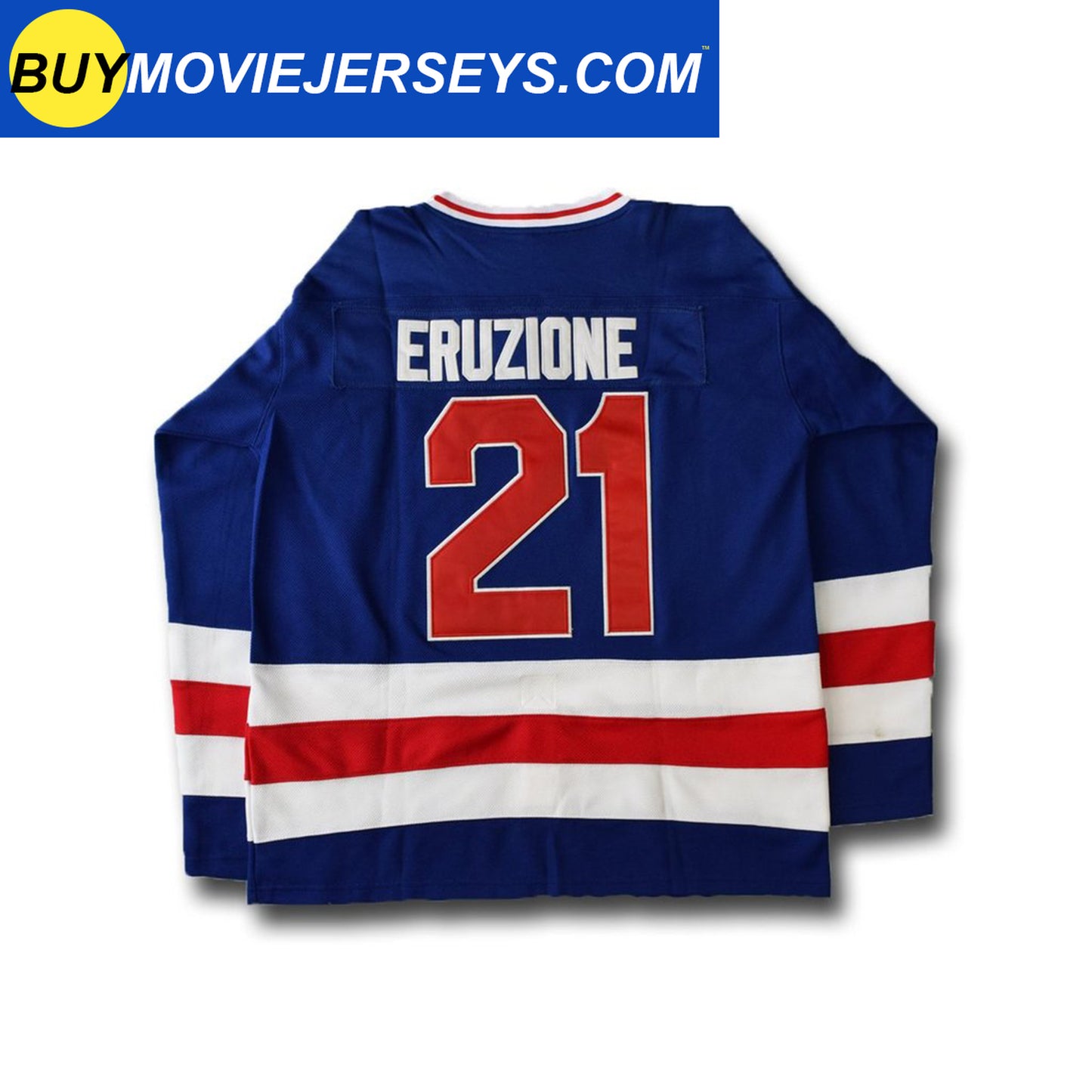 1980 USA Olympic "Miracle on Ice" Hockey Jersey – Mike Eruzione #21 (Blue & White)