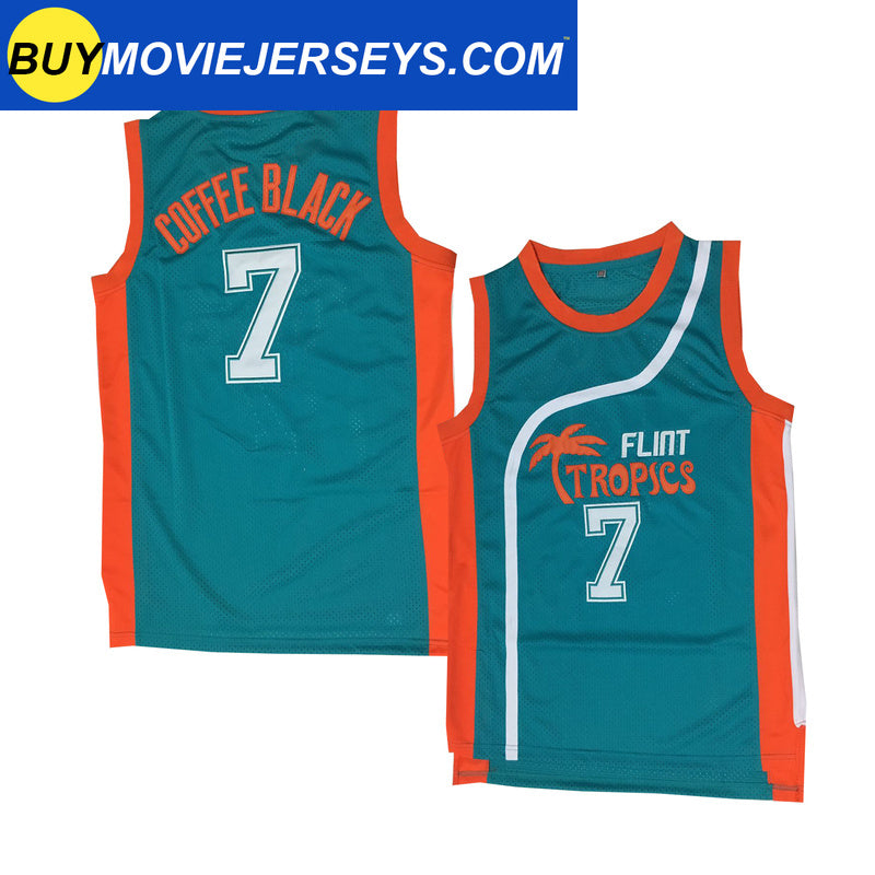 Semi-Pro Flint Tropics COFFEE BLACK #7 Basketball Movie Jersey