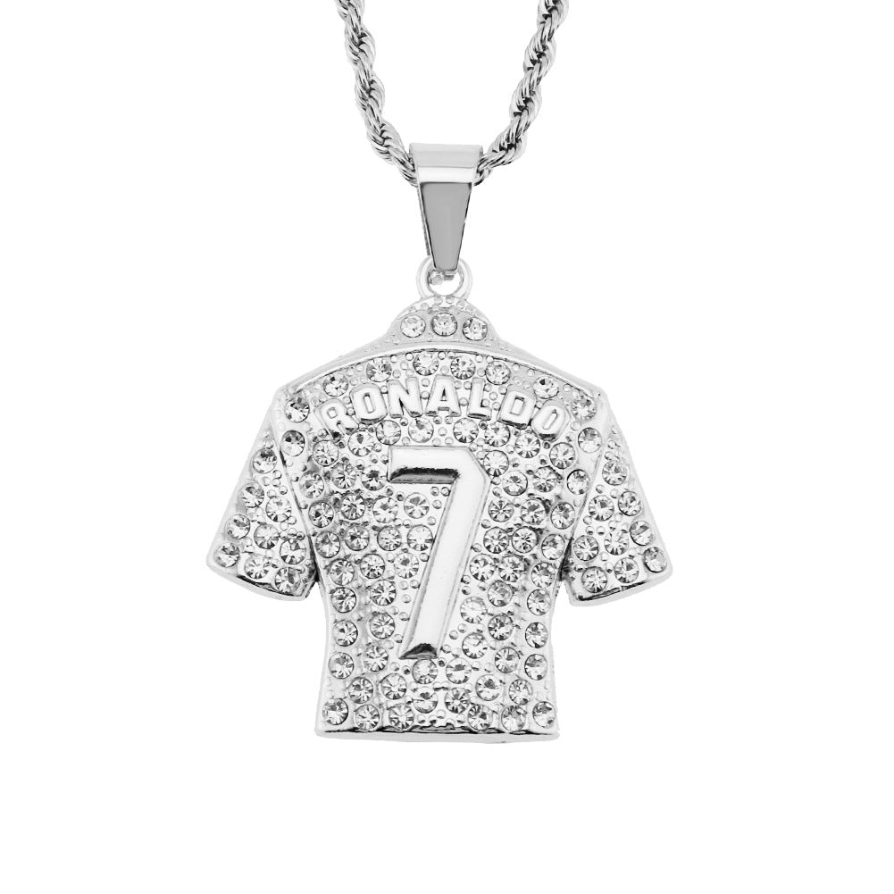 Hip Hop #7 Jersey Pendant 3D Men's Necklace Jewelry