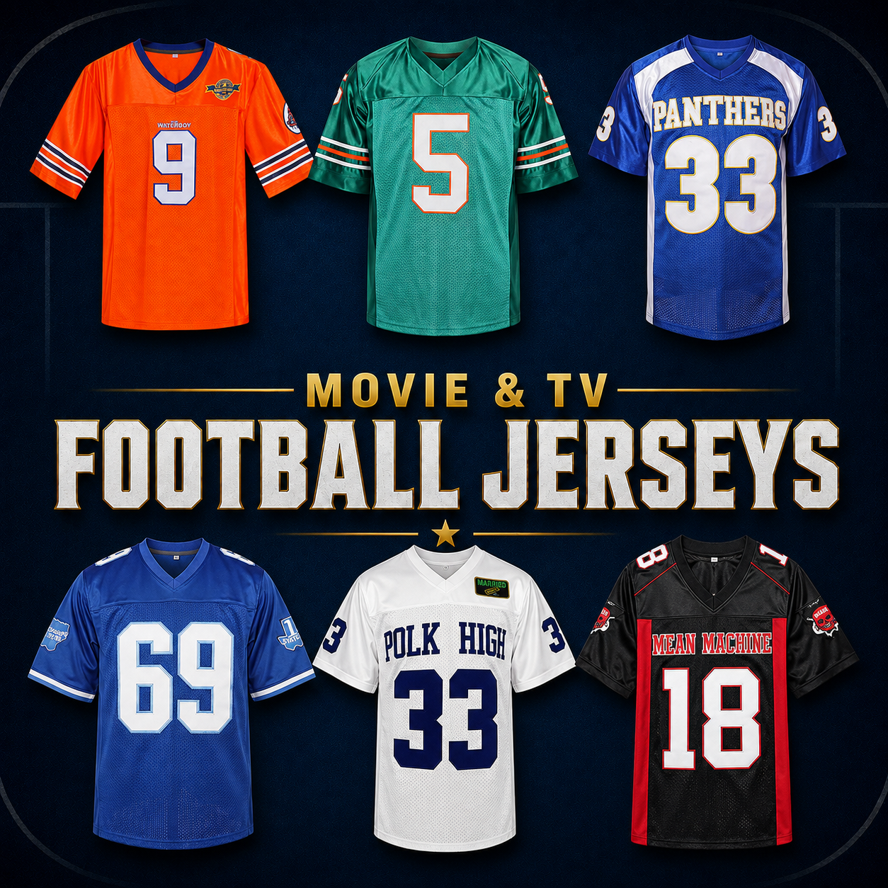 Movie & TV Football Jerseys | Retro & Custom | BuyMovieJerseys
