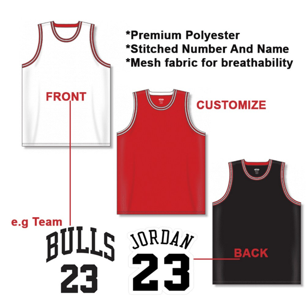 Premium Custom Embroidered Retro Swim man Chicago Basketball Jersey