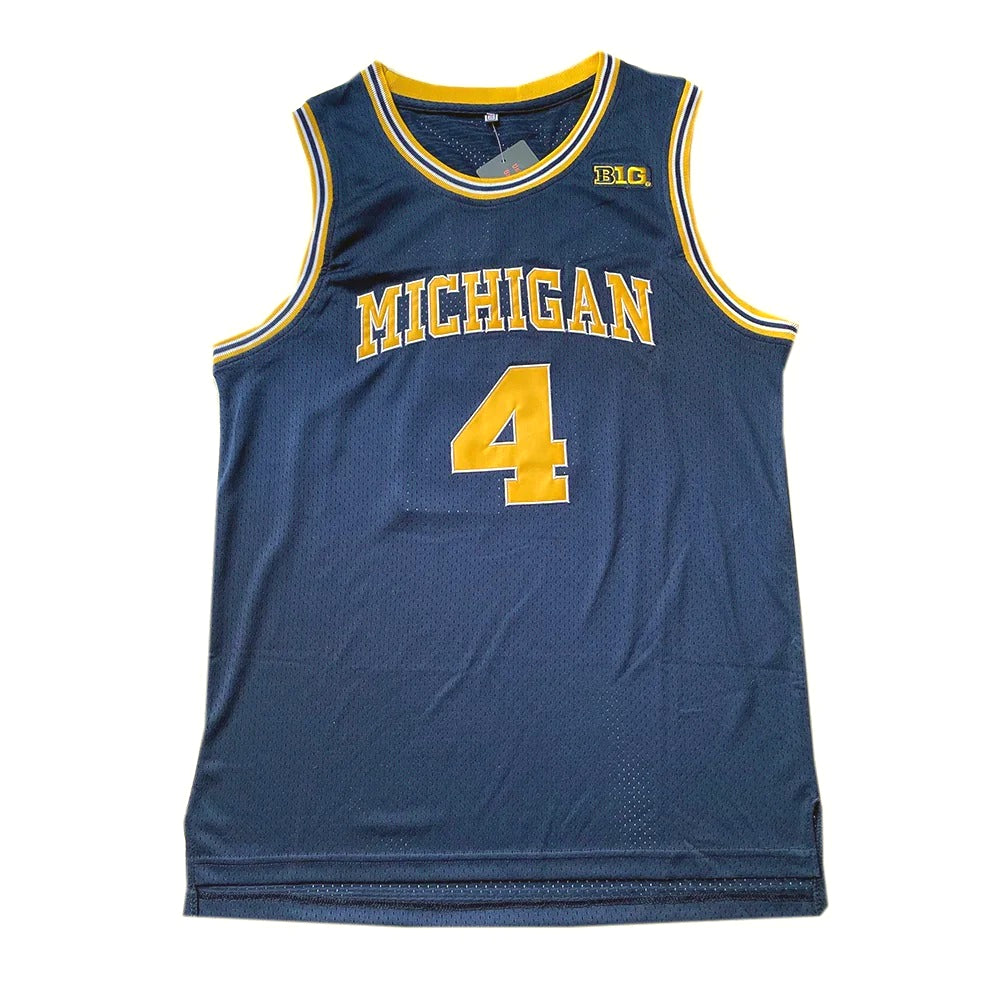 Chris Webber #4 Michigan Basketball Jersey College  Dark Blue