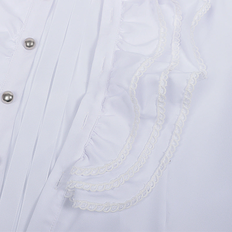 Men's Ruffled Shirt: Steampunk Victorian Fashion for Medieval and Victorian-inspired Ensembles Exquisite lace