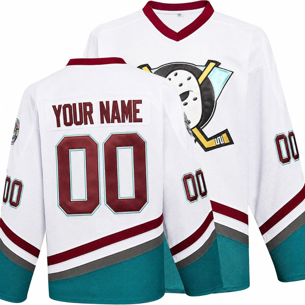 Custom Mighty Ducks White Hockey Jersey – Your Name & Number