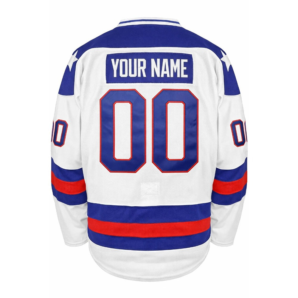 Custom 1980 USA Olympic "Miracle on Ice" Hockey Jersey – Embroidered Your Name Your Number (Blue & White)