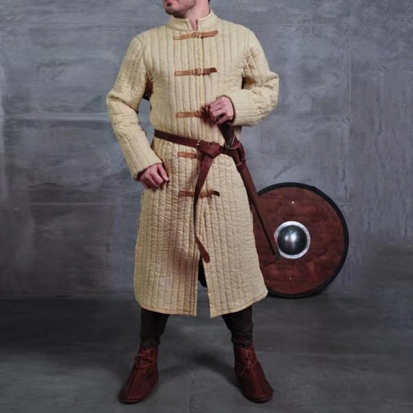 Medieval Warrior Gambeson Knights LARP Thick Padded Armor Coat Cosplay Aketon Outfit