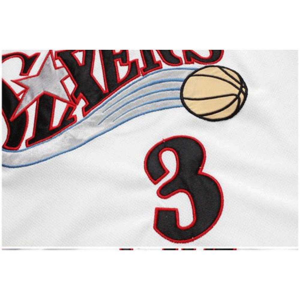 Iverson #3 Retro 76ers Breathable Basketball Jersey Pants Set Embroidery Youth Size- Adult Size