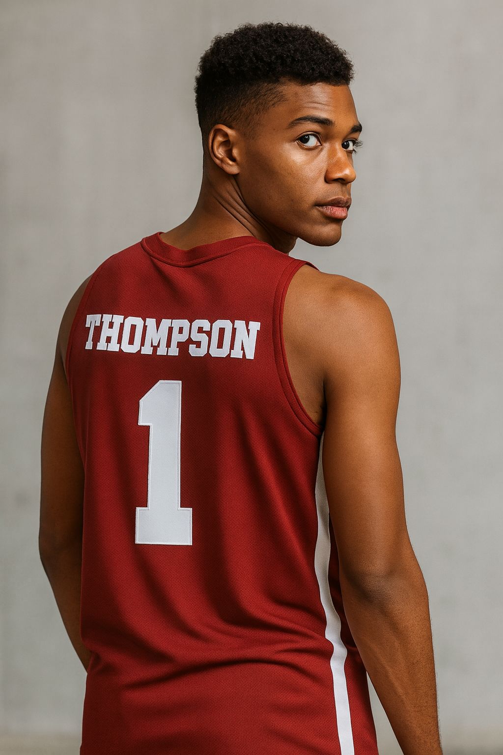 Thompson #1 Washington State College Basketball Jersey Red