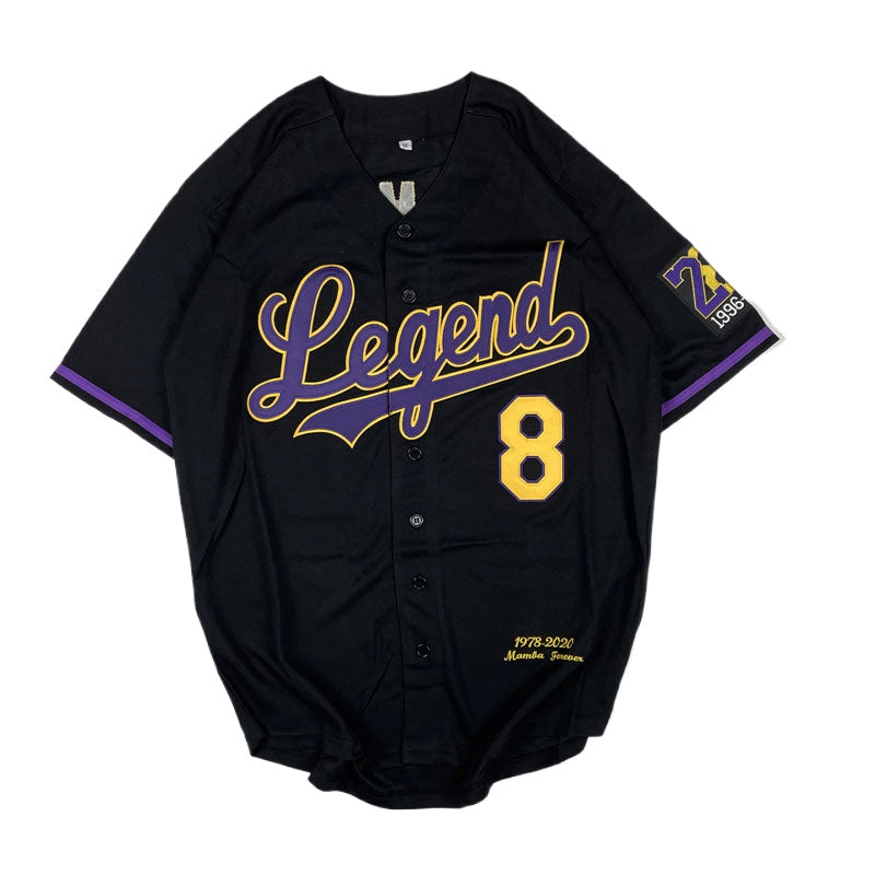 Kobe Bryant Legend Jersey 8/24 Stitched Baseball Jersey Black Color