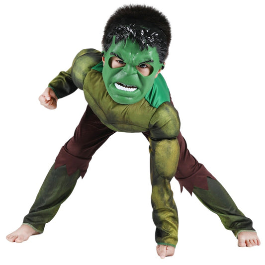 Hulk Kids Book Week Dress Up Costume Mask Muscle Suit