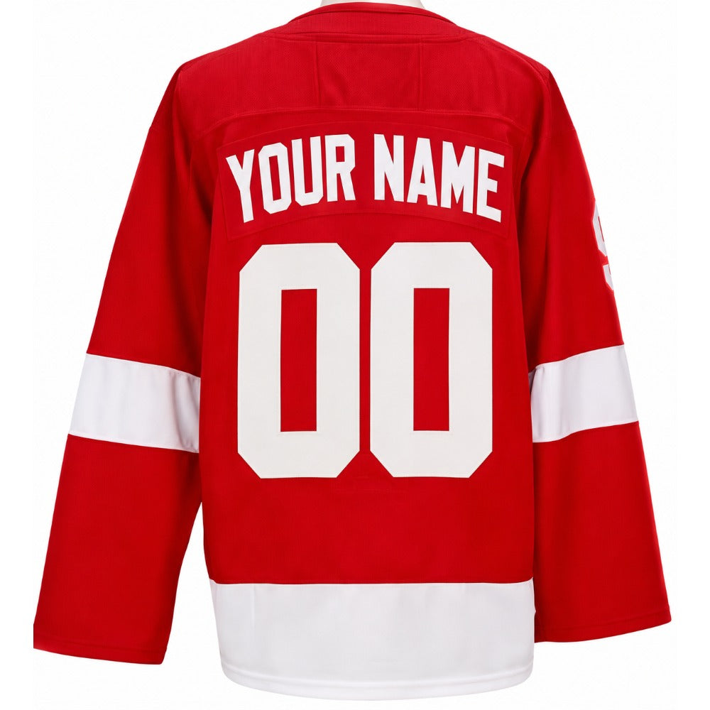 Custom Howe #9 Hockey Jersey – Red/White, Name & Number