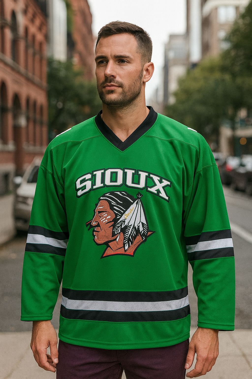 North Dakota Ice Hockey Jerseys Fighting Sioux Hockey Jersey 3 Colors Men Size
