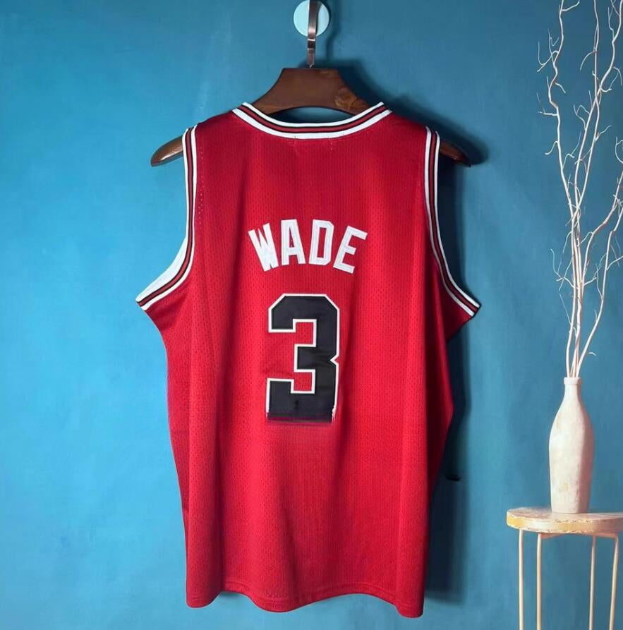 Premium Custom Embroidered Retro Swim man Chicago Basketball Jersey