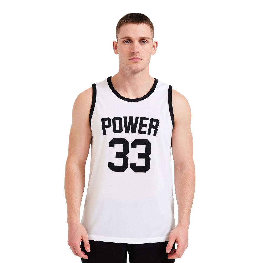 Kareem Abdul-Jabbar #33 Power High School White Embroidered Basketball Jersey