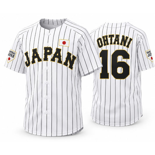 Japan Baseball  #16 Shohei Ohtani Retro Jersey- White