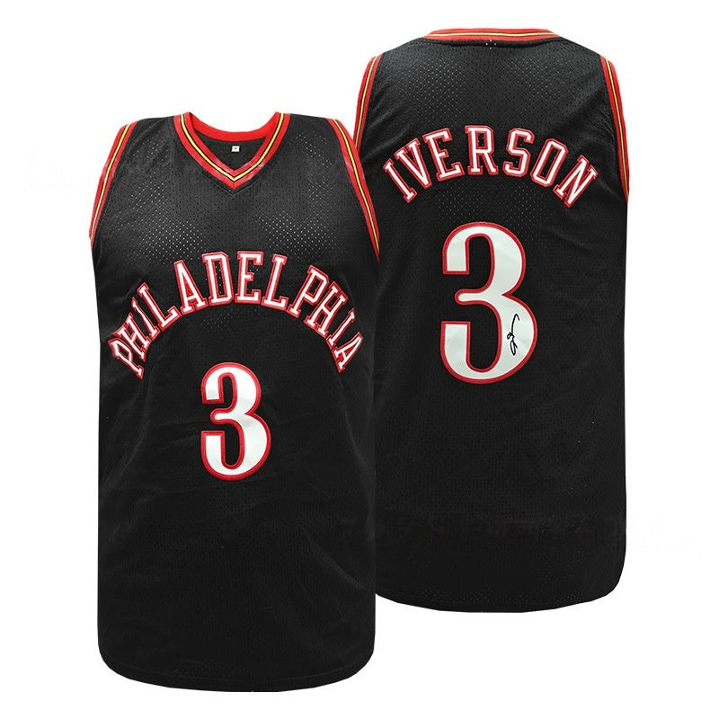 Allen Iverson #3 Philadelphia Retro Basketball Jersey – Black & White
