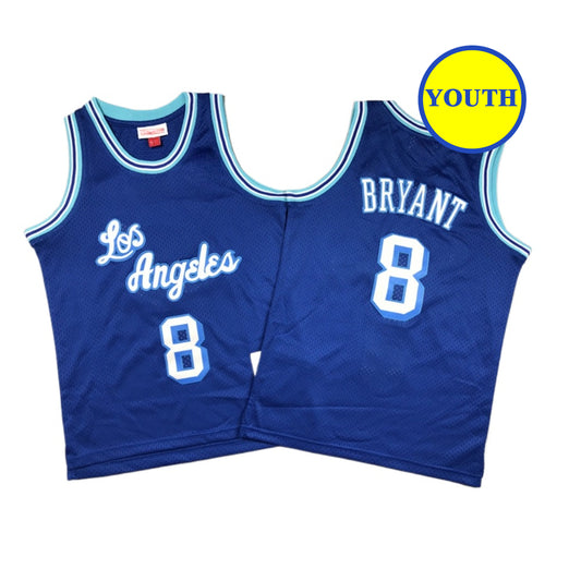 Kids Youth Classic Los Angeles Throwback #8 Bryant Basketball Jersey Blue