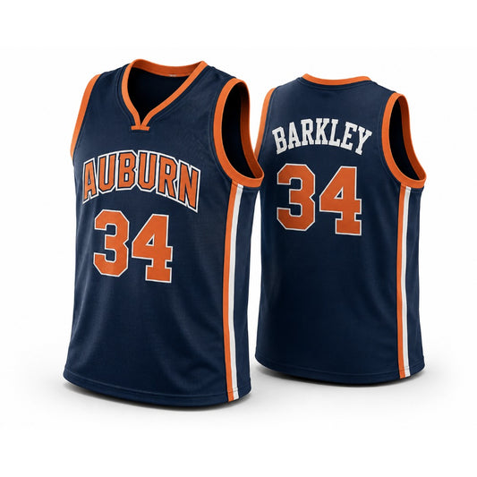 Charles Barkley #34 Auburn Throwback Basketball Jersey