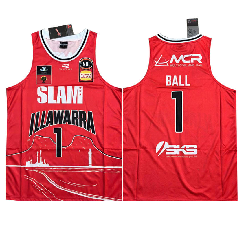 LaMelo Ball #1 Slam Hawks Looney Tunes Basketball Jersey White/Black/Red