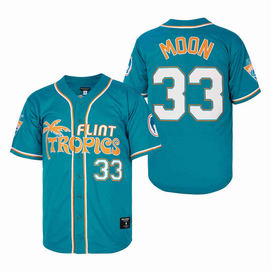 Men #33 Semi-Pro Flint Tropics Jackie Moon Movie Baseball Jersey Stitched
