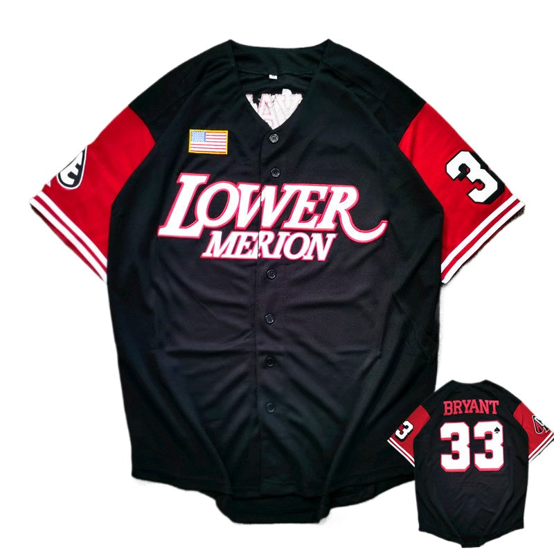 Men's Lower Merion Kobe Bryant #33 Baseball Jersey Embroidered Cardigan