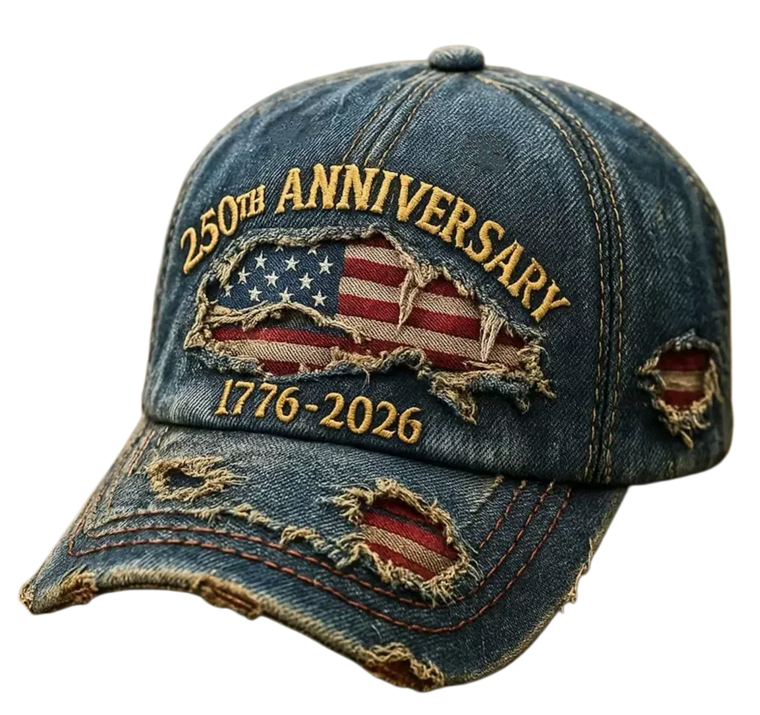 Vintage Embroidered Cotton Baseball Cap Distressed Washed Patch Hat