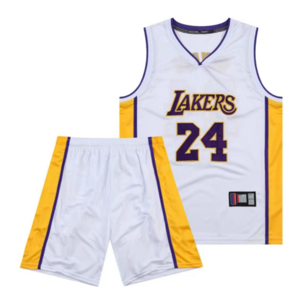Kobe Bryant #24 #8 Retro Lakers Breathable Basketball Jersey Pants Set Embroidery fit for Youth to Adult