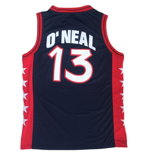 O'Neal #13 USA Dream Team White Basketball Jersey Dark Blue