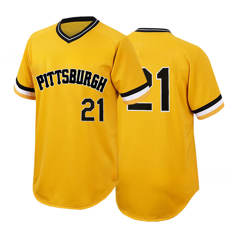 Men's Pittsburgh  #21 #8 Baseball Jersey Mesh Shirts: Sports Match Edition