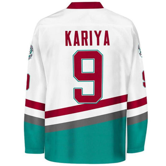 The Mighty Ducks Movie Hockey Jersey #9 Paul Kariya White Color