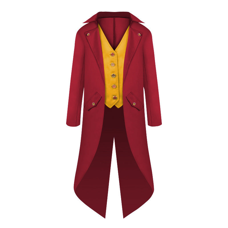 Men Retro Steampunk Retro Coat Clown Cosplay Costume Jacket Tuxedo