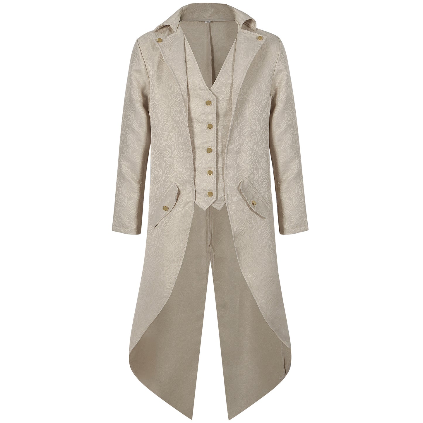 Men's Steampunk Vintage Medieval Tailcoat Jacket Retro Gothic Victorian Frock Coat Uniform Halloween Cosplay Costume
