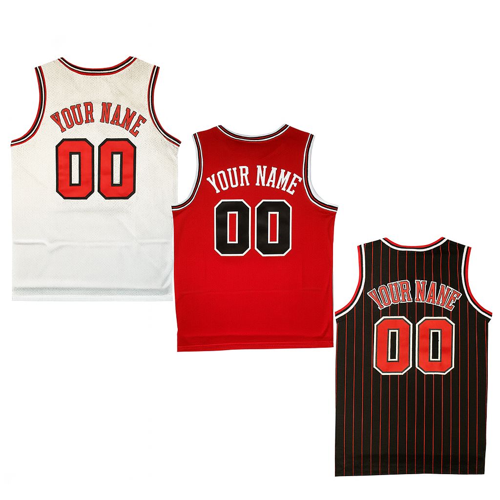 Premium Custom Embroidered Retro Swim man Chicago Basketball Jersey