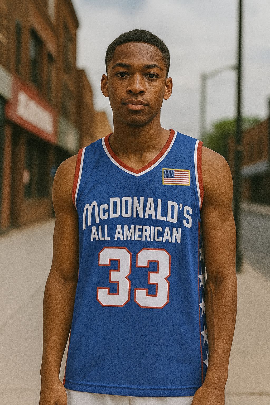 Kobe Bryant Mcdonald's All American Basketball Jersey #33 Blue Color