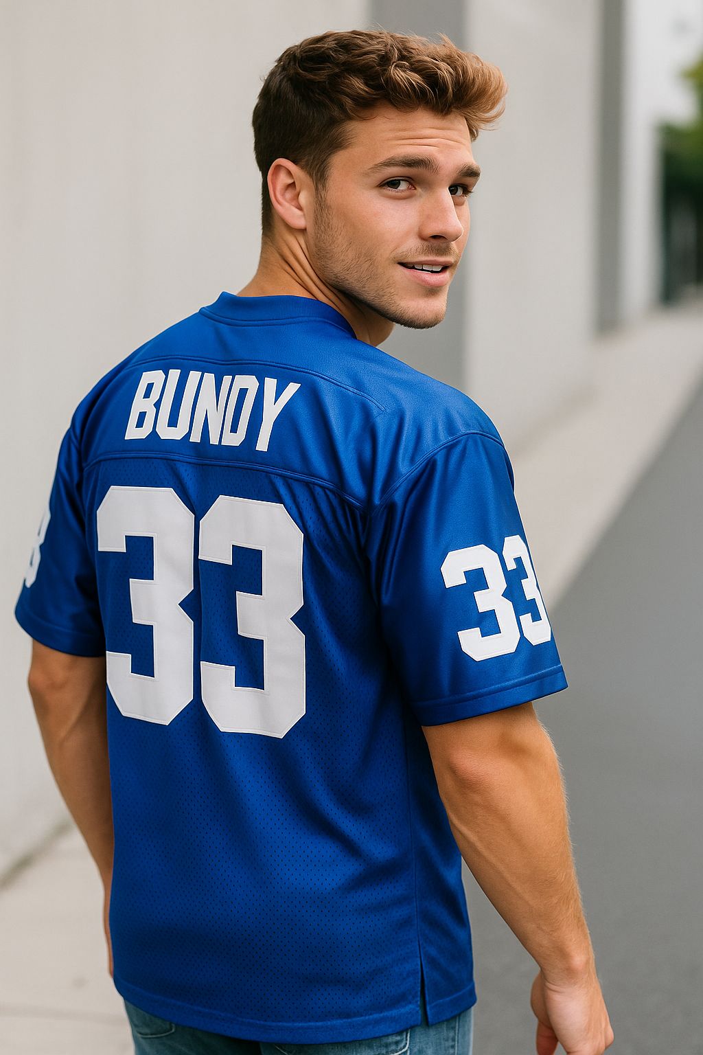 Married With Children – Al Bundy #33 Polk High Football Jersey Blue