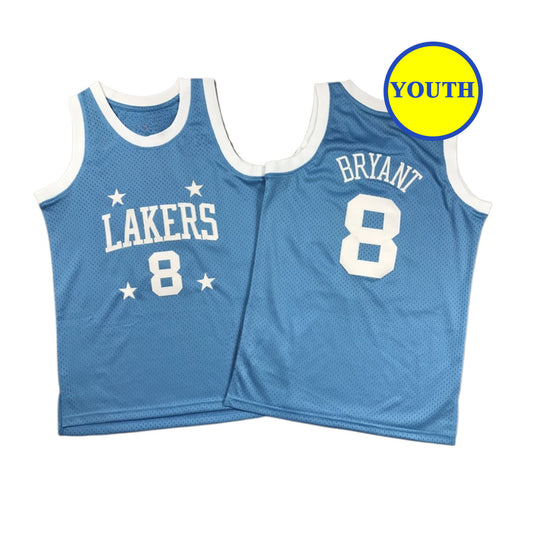 Kids Youth Bryant Classic Laker Throwback #8 Basketball Jersey Blue